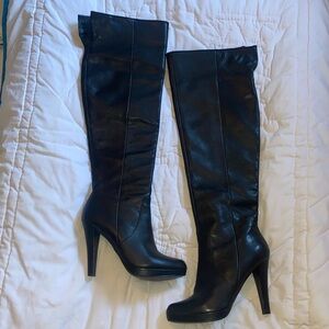 Michael Kors Leather Over the Knee Heel Boots 8M